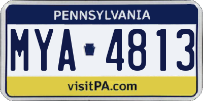 PA license plate MYA4813