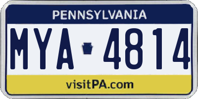 PA license plate MYA4814