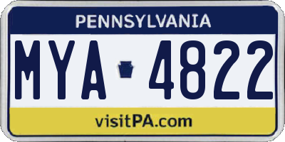 PA license plate MYA4822