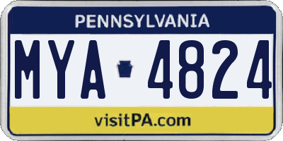 PA license plate MYA4824