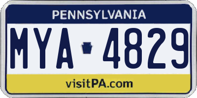 PA license plate MYA4829