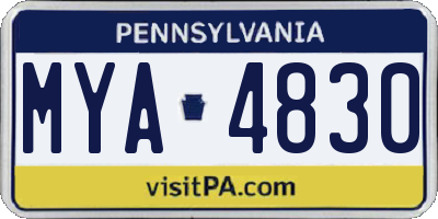 PA license plate MYA4830