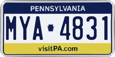 PA license plate MYA4831