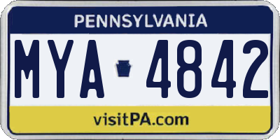 PA license plate MYA4842