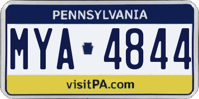 PA license plate MYA4844