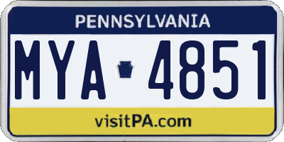 PA license plate MYA4851