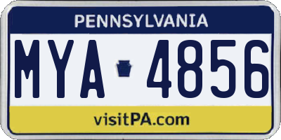 PA license plate MYA4856