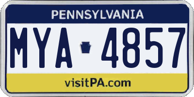 PA license plate MYA4857