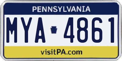 PA license plate MYA4861