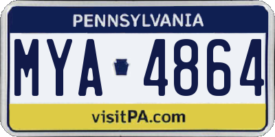 PA license plate MYA4864