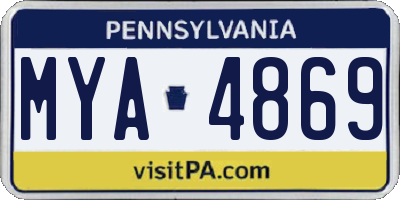 PA license plate MYA4869