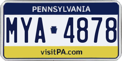 PA license plate MYA4878