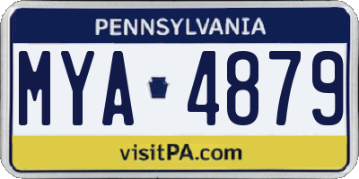 PA license plate MYA4879