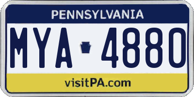 PA license plate MYA4880