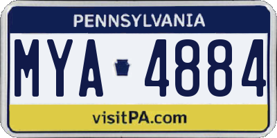 PA license plate MYA4884