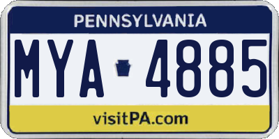 PA license plate MYA4885