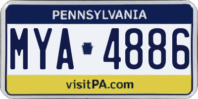 PA license plate MYA4886