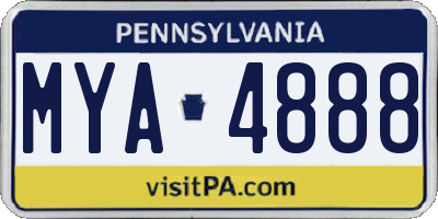 PA license plate MYA4888