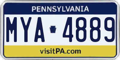 PA license plate MYA4889