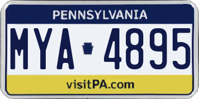 PA license plate MYA4895