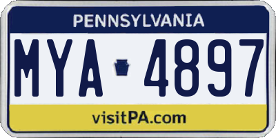 PA license plate MYA4897