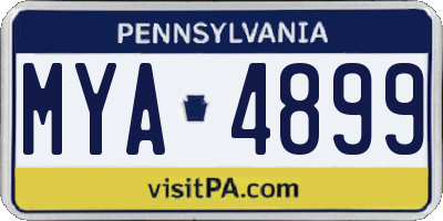 PA license plate MYA4899