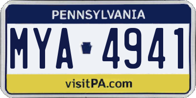 PA license plate MYA4941