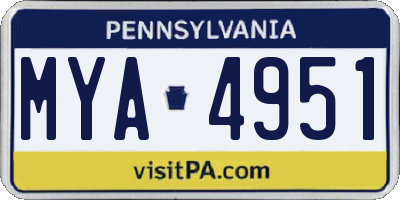 PA license plate MYA4951