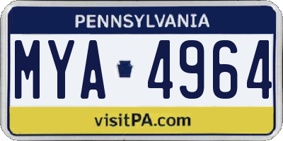 PA license plate MYA4964
