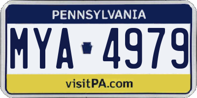 PA license plate MYA4979