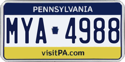 PA license plate MYA4988