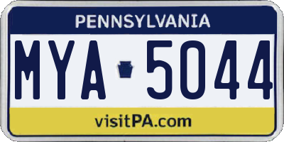 PA license plate MYA5044