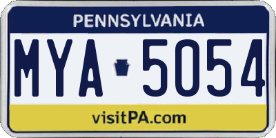 PA license plate MYA5054