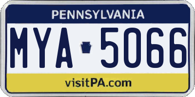 PA license plate MYA5066