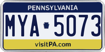 PA license plate MYA5073