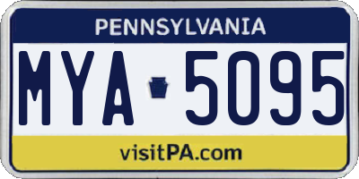 PA license plate MYA5095