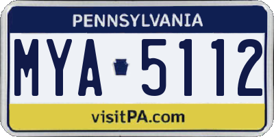 PA license plate MYA5112