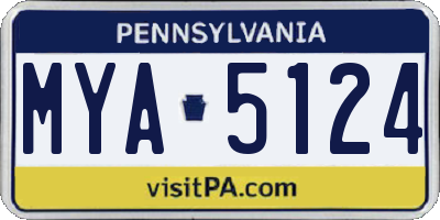 PA license plate MYA5124