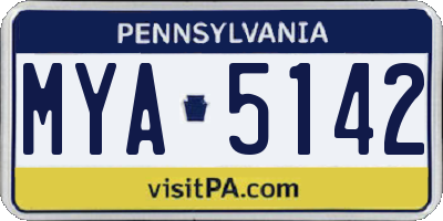 PA license plate MYA5142