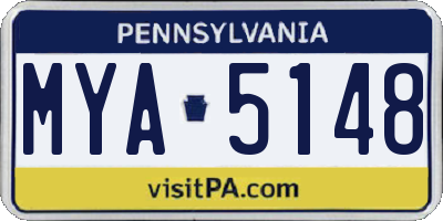 PA license plate MYA5148