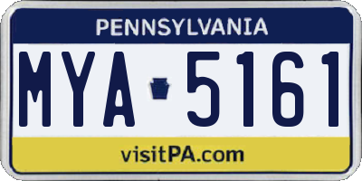 PA license plate MYA5161