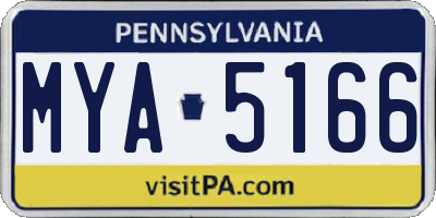 PA license plate MYA5166