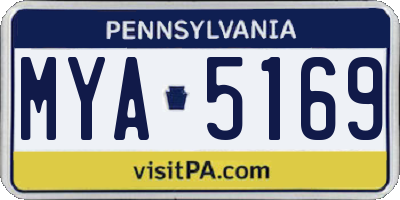 PA license plate MYA5169