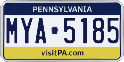 PA license plate MYA5185