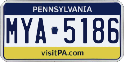 PA license plate MYA5186