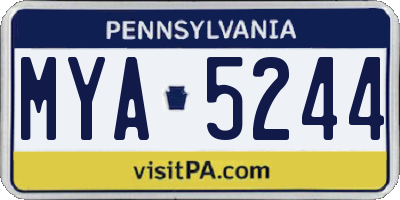 PA license plate MYA5244