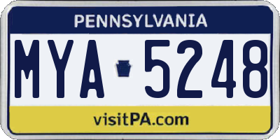 PA license plate MYA5248