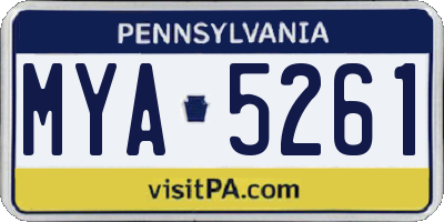 PA license plate MYA5261