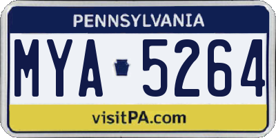 PA license plate MYA5264