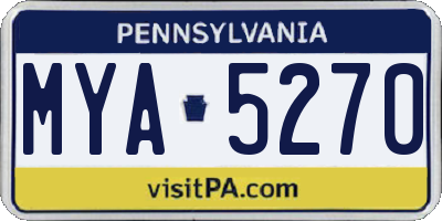 PA license plate MYA5270